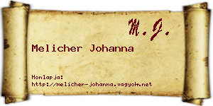Melicher Johanna névjegykártya